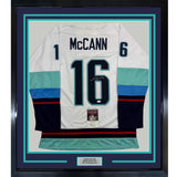 Framed Autographed/Signed Jared McCann 35x39 Seattle White Jersey JSA COA
