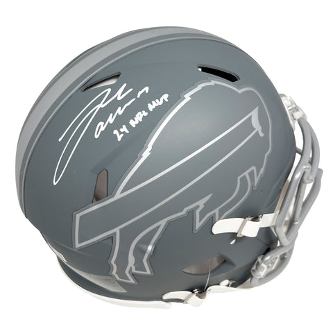Josh Allen Buffalo Bills Signed 2024 NFL MVP Riddell Slate Authentic Helmet BAS