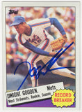 Dwight Gooden Signed Mets 1985 Topps Record Breaker Baseball Card #3 - (SS COA)