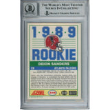 Deion Sanders Autographed 1989 Score #246 HOF Slabbed Trading Card Beckett 53340