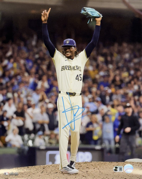 ABNER URIBE Signed 16x20 Photo #1 - Milwaukee Brewers AUTO - BAS