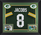 Josh Jacobs Authentic Signed Green Pro Style Framed Jersey BAS Witnessed
