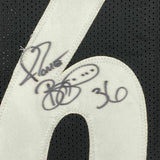Framed Signed Jerome Bettis 35x39 Pittsburgh Black Jersey JSA COA