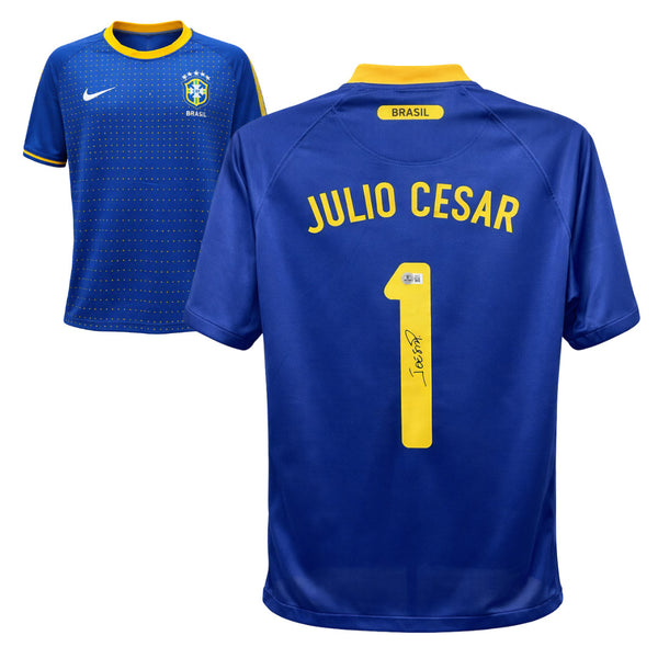 Julio Cesar Signed Brazil FC Away Soccer Jersey #1 with Beckett COA
