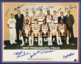 1967 76ers Autographed Framed 16x20 Photo 12 Sigs Chamberlain Beckett AE31376