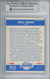 Magic Johnson Signed 1987-88 Fleer Sticker #1 Trading Card Beckett Slab 37685
