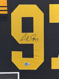 FRAMED PITTSBURGH STEELERS CAM HEYWARD AUTOGRAPHED SIGNED JERSEY BECKETT HOLO