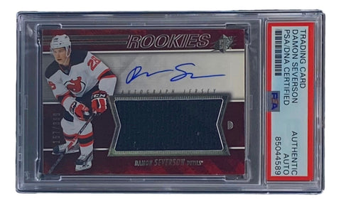 Damon Severson Signed 2015 Upper Deck SPX #165 Devils Hockey Card PSA/DNA