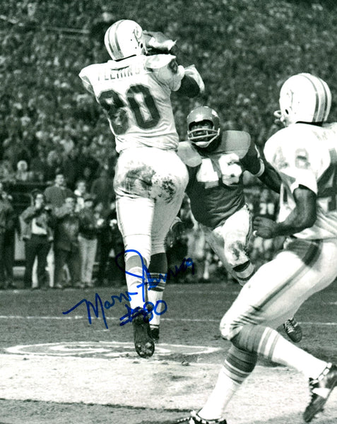 Dolphins MARV FLEMING Signed 8x10 Photo #1 AUTO - 2 x SB Champ