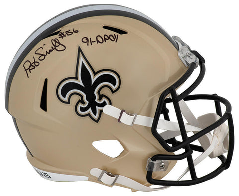 Pat Swilling Signed Saints Riddell Full Size Speed Rep Helmet w/DPOY - (SS COA)