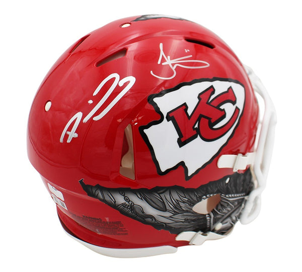 Patrick Mahomes & Tyreek Hill Signed Kansas City Chiefs Speed Auth Ripped Helmet