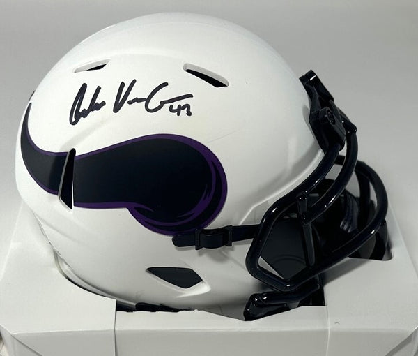Vikings ANDREW VAN GINKEL Signed Riddell LUNAR Speed Mini Helmet AUTO - BAS