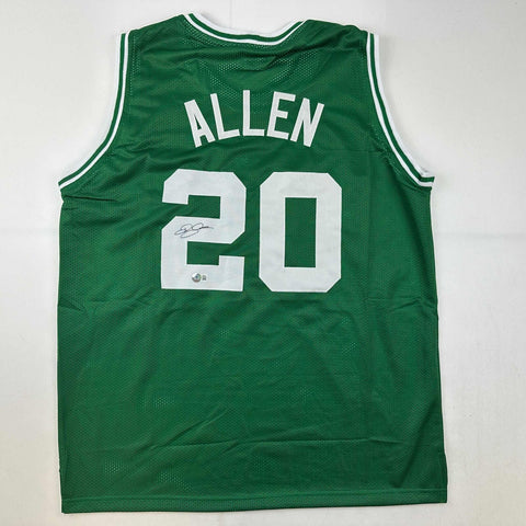 Autographed/Signed Ray Allen Boston Green Basketball Jersey Beckett BAS COA