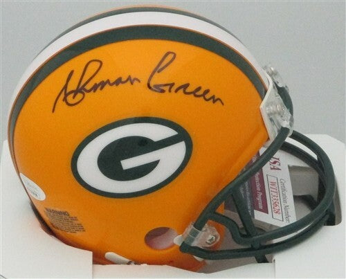 Packers Leading Rusher AHMAN GREEN Signed Riddell Mini Helmet AUTO - JSA