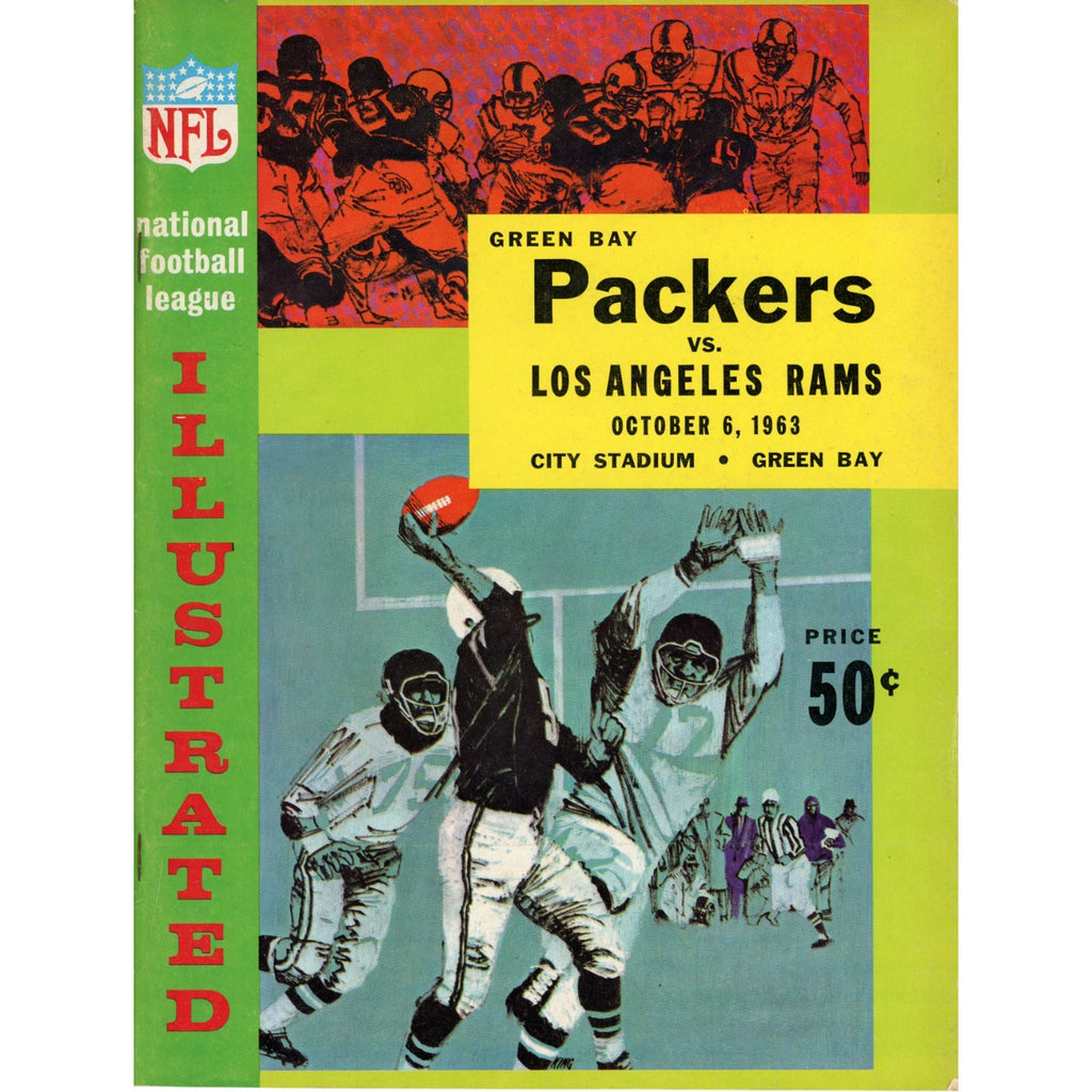 La Rams 1963 Green Bay Packers vs Los Angeles Rams 10/6/1963 NFL Illustrated Magazi ...
