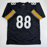 Autographed/Signed Emmanuel Sanders Pittsburgh Black Football Jersey JSA COA