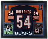 Brian Urlacher Signed Chicago Bears 35x43 Framed Jersey Insc. HOF 2018 (Becket)