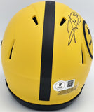 HINES WARD AUTOGRAPHED STEELERS GOLD RAVE MINI HELMET BECKETT WITNESS 241388