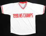 1990 World Series Champions" Reds Team-Signed Jersey by 6 with MVP Jose Rijo +5