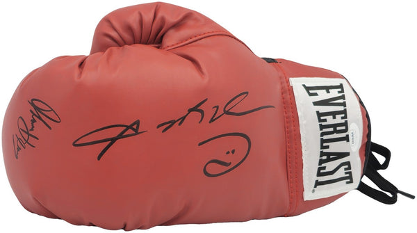 Sugar Ray Leonard & Thomas "Hitman" Hearns Signed Red Everlast Glove LH JSA