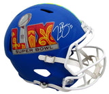Zack Baun Signed Blue Full Size Replica SB LIX Helmet Eagles Beckett 198923
