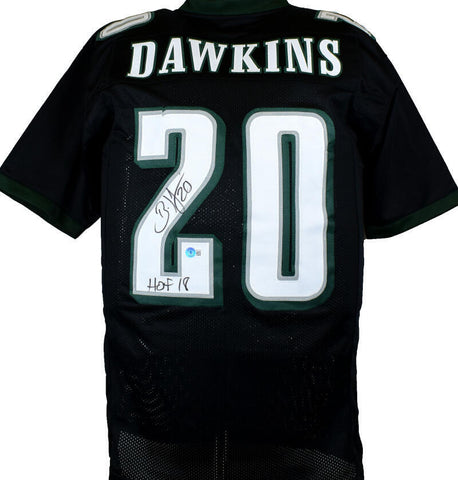 Brian Dawkins Autographed Black Pro Style Jersey w/HOF- Beckett W Hologram