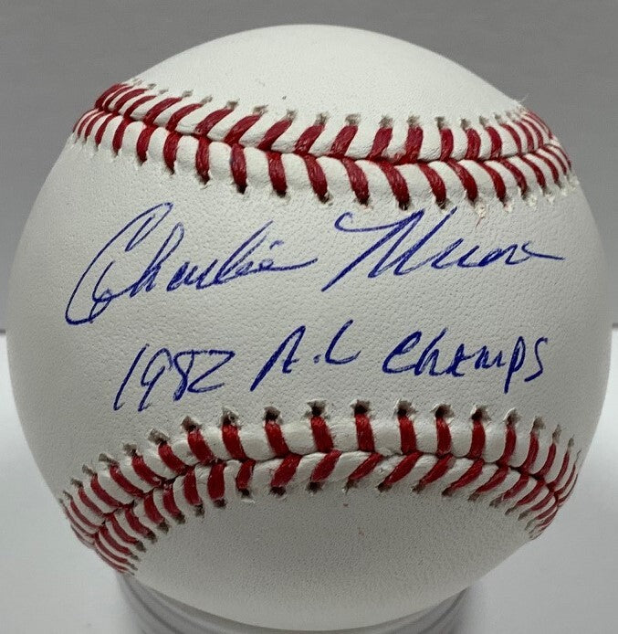 Milw Brewers CHARLIE MOORE Signed Official MLB Baseball AUTO w/ 82 AL ...