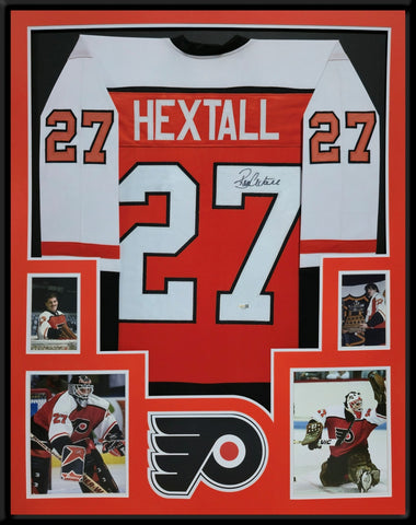 FRAMED PHILADELPHIA FLYERS RON HEXTALL AUTOGRAPHED JERSEY JSA HOLO