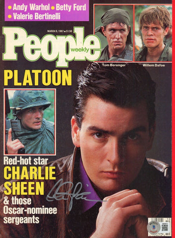 Charlie Sheen Autographed 03/09/87 People Magazine Beckett 42016