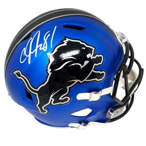 Calvin Johnson Detroit Lions Signed Riddell 2024 Alternate Replica Helmet BAS