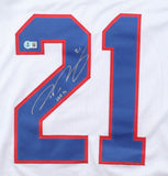 Peter Forsberg Signed Quebec Nordiques Jersey Inscribed "HOF 14"(Beckett) Center