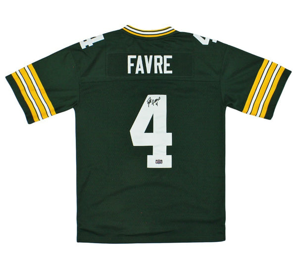 Brett Favre Signed Green Bay Packers Mitchell & Ness Legacy Green YouthXL Jersey