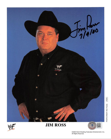 Jim Ross "7/9/00" Authentic Signed 8x10 Photo Autographed BAS #BL44798