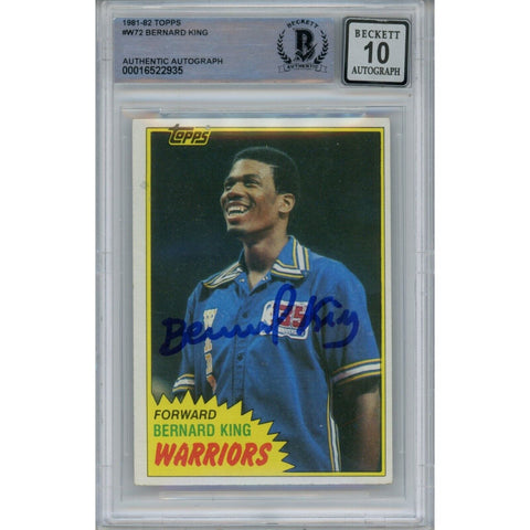 Bernard King Autographed/Signed 1981-1982 Topps 72 Trading Card Beckett 40735