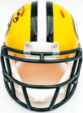 JOSH JACOBS AUTOGRAPHED PACKERS YELLOW SPEED MINI HELMET BECKETT WITNESS 230063