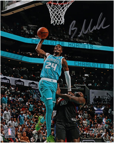 Brandon Miller Charlotte Hornets Autographed 8" x 10" Dunk In Teal Photograph