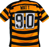 TJ Watt Autographed Black/ Yellow Pro Style Jersey-Beckett W Hologram *Silver