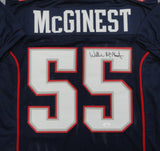Patriots SB Champ WILLIE McGINEST Signed Custom Replica Blue Jersey AUTO - JSA