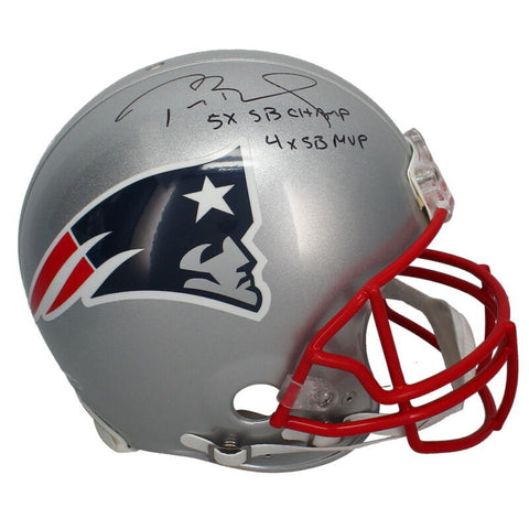 Tom Brady Autographed "5x SB Champ / 4x SB MVP" Authentic Helmet Fanatics LE 12