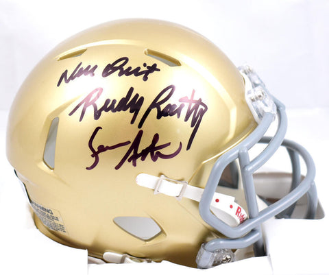 Rudy Ruettiger Sean Astin Signed Notre Dame Speed Mini Helmet W/Never Quit- BA W