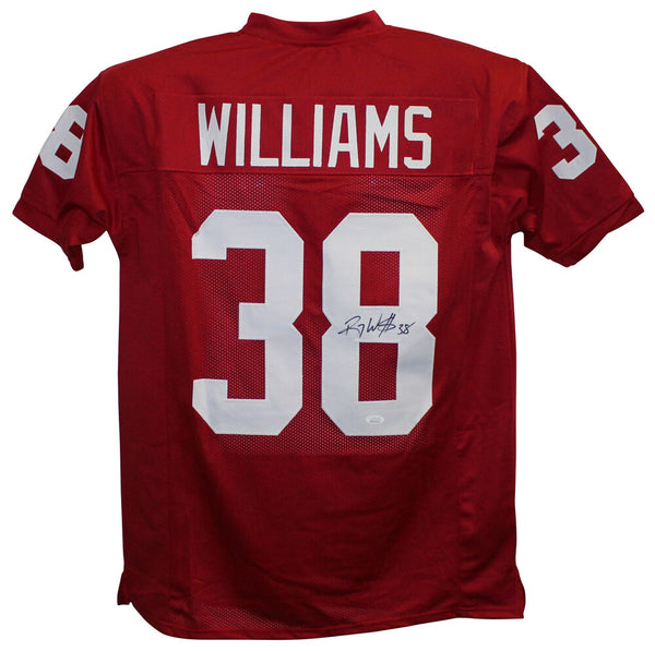 Roy Williams Autographed/Signed College Style Red XL Jersey JSA 25025
