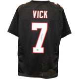 Michael Vick Autographed/Signed Pro Style Size XL Black Jersey Beckett 57034