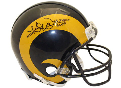 Kurt Warner Signed St Louis Rams 81-99 VSR4 Mini Helmet SB MVP Beckett 36329