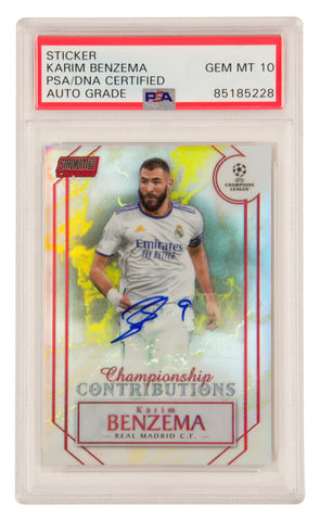 Karim Benzema Signed 2021 Topps Stadium Club Chrome Red /5 - PSA 10 Autograph