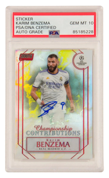 Karim Benzema Signed 2021 Topps Stadium Club Chrome Red /5 - PSA 10 Autograph