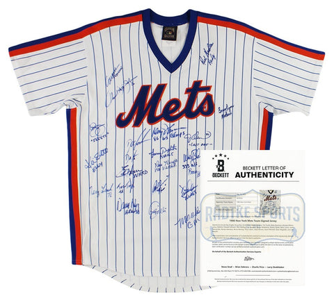 Darryl Strawberry/Dwight Gooden Signed NY York Mets Pinstripe Jersey- 23 Sigs