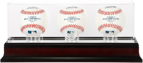 Oakland Athletics Mahogany 3-Baseball Display Case