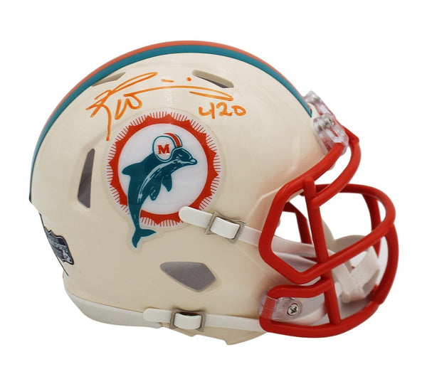 R. Williams Signed Miami Dolphins Speed Retro Mini NFL Helmet with "420" Insc.