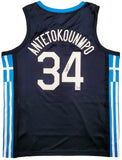 TEAM GREECE GIANNIS ANTETOKOUNMPO AUTOGRAPHED BLUE NIKE JERSEY XL BECKETT 197443
