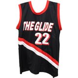 Clyde Drexler Autographed/Signed Pro Style Black Jersey JSA 43520